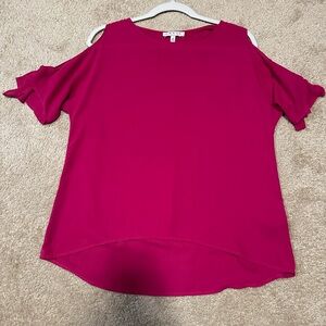 Chaus size small pink cold shoulder top